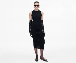 Marc Jacobs Fine Ribbed Merino Twisted Dress Black | Australia_MJ64145