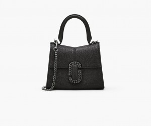 Marc Jacobs The Galactic Glitter St. Marc Mini Top Handle Mini Bags Black | Australia_MJ80532