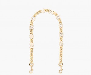 Marc Jacobs The Heart Charm Chain Shoulder Bag Strap White / Gold | Australia_MJ16244