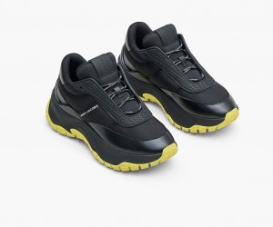 Marc Jacobs The Lazy Runner Sneakers Black / Yellow | Australia_MJ54547