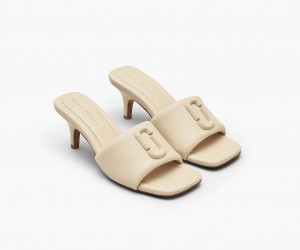 Marc Jacobs The Leather J Marc Heeled Sandals White | Australia_MJ60707