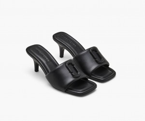 Marc Jacobs The Leather J Marc Heeled Sandals Black | Australia_MJ23215