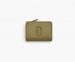 Marc Jacobs The Leather J Marc Mini Compact Wallets Green | Australia_MJ10062