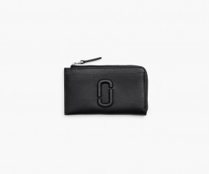 Marc Jacobs The Leather J Marc Top Zip Wallets Black | Australia_MJ44560