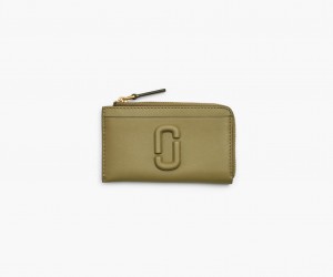 Marc Jacobs The Leather J Marc Top Zip Wallets Green | Australia_MJ25987