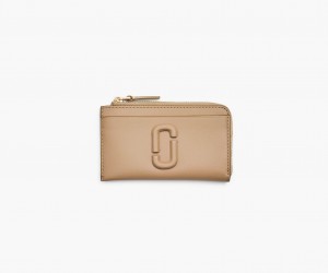 Marc Jacobs The Leather J Marc Top Zip Wallets Brown | Australia_MJ26929