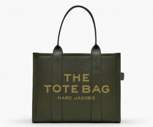 Marc Jacobs The Leather Large Tote Bags Black Yellow | Australia_MJ42274