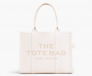 Marc Jacobs The Leather Large Tote Bags Silver | Australia_MJ19715