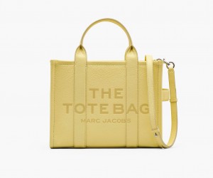 Marc Jacobs The Leather Medium Tote Bags Yellow | Australia_MJ87094