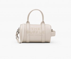 Marc Jacobs The Leather Mini Duffle Crossbody Bags Silver | Australia_MJ64164