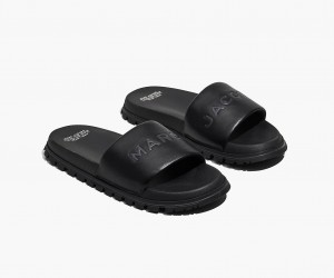 Marc Jacobs The Leather Slide Sandals Black | Australia_MJ35068