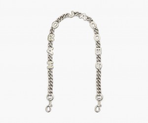 Marc Jacobs The Logo Chain Shoulder Bag Strap Silver | Australia_MJ69623