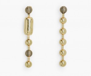 Marc Jacobs The Monogram Ball Chain Earrings Light Gold | Australia_MJ51487