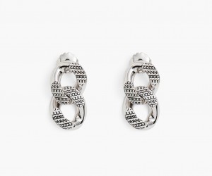 Marc Jacobs The Monogram Chain Link Earrings Light Silver | Australia_MJ82111