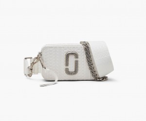 Marc Jacobs The Monogram Debossed Snapshot Crossbody Bags White | Australia_MJ80737