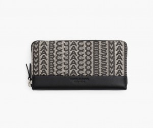 Marc Jacobs The Monogram Jacquard Continental Wallets Beige Multicolor | Australia_MJ10659