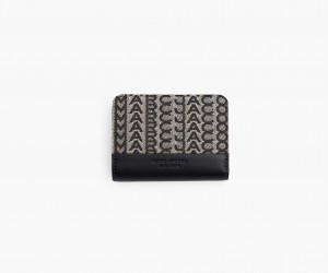 Marc Jacobs The Monogram Jacquard Mini Compact Wallets Beige Multicolor | Australia_MJ28254