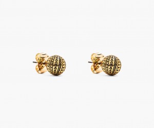 Marc Jacobs The Monogram Stud Earrings Light Gold | Australia_MJ32686