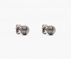 Marc Jacobs The Monogram Stud Earrings Light Silver | Australia_MJ17014