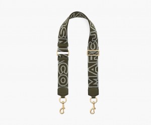 Marc Jacobs The Outline Logo Webbing Bag Strap Green | Australia_MJ76145