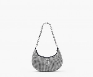 Marc Jacobs The Rhinestone Small Curve Mini Bags Silver | Australia_MJ15691