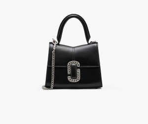 Marc Jacobs The St. Marc Mini Top Handle Mini Bags Black / Silver | Australia_MJ16868