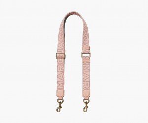 Marc Jacobs The Thin Outline Logo Webbing Bag Strap Rose Multicolor | Australia_MJ30556