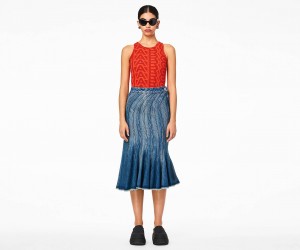 Marc Jacobs The Wave Denim Skirt Bottoms Blue | Australia_MJ89048