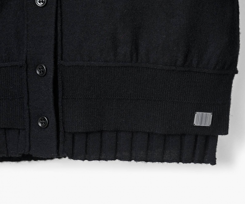 Marc Jacobs Fine Ribbed Merino Cardigan Tops Black | Australia_MJ49243