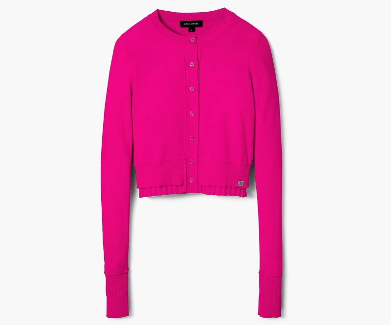 Marc Jacobs Fine Ribbed Merino Cardigan Tops Pink | Australia_MJ53228