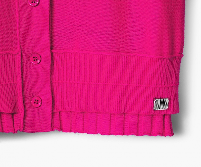 Marc Jacobs Fine Ribbed Merino Cardigan Tops Pink | Australia_MJ53228