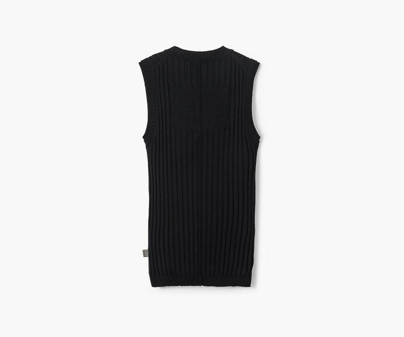 Marc Jacobs Fine Ribbed Merino Tank Tops Black | Australia_MJ41946