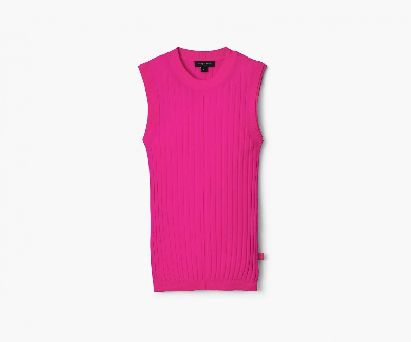 Marc Jacobs Fine Ribbed Merino Tank Tops Pink | Australia_MJ11977