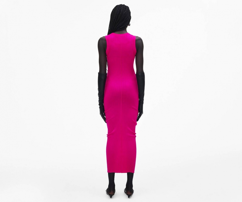 Marc Jacobs Fine Ribbed Merino Twisted Dress Pink | Australia_MJ94217