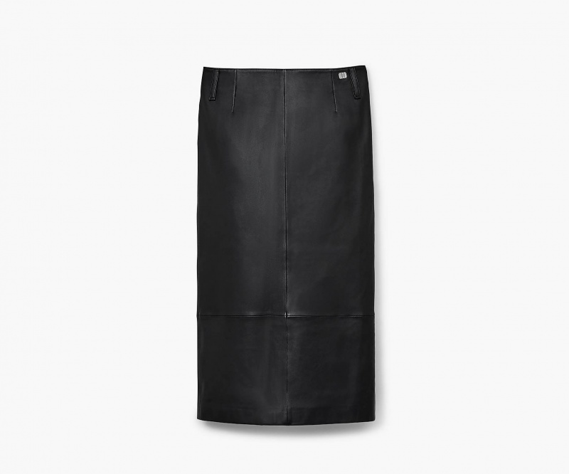 Marc Jacobs Leather Slim Skirt Bottoms Black | Australia_MJ19327