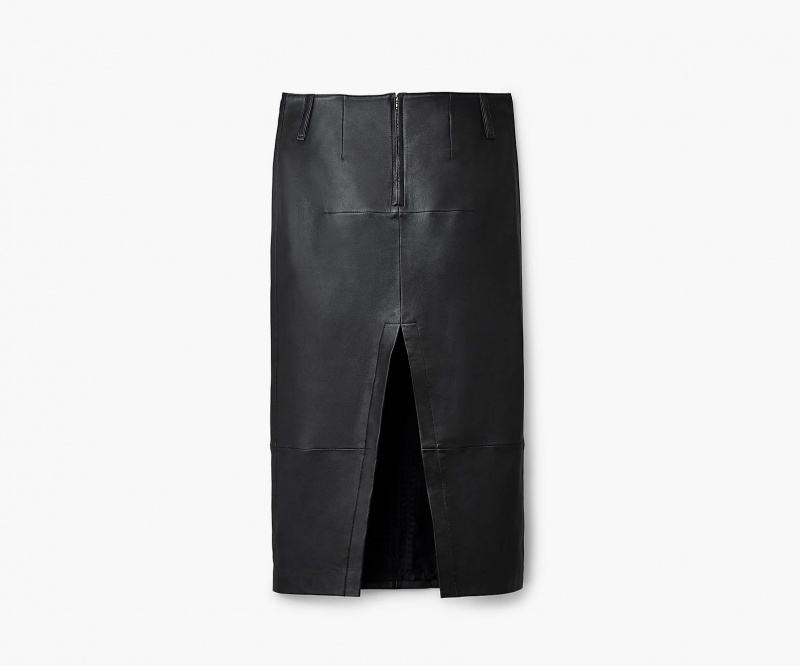 Marc Jacobs Leather Slim Skirt Bottoms Black | Australia_MJ19327