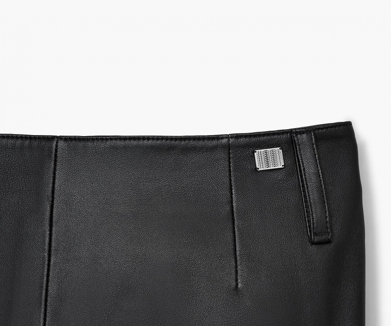 Marc Jacobs Leather Slim Skirt Bottoms Black | Australia_MJ19327