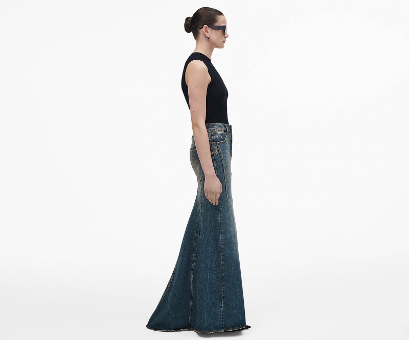 Marc Jacobs Long Fluted Skirt Bottoms Indigo | Australia_MJ47506