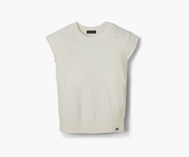 Marc Jacobs Pilled Cap Sleeve Vest Tops Cream | Australia_MJ13512