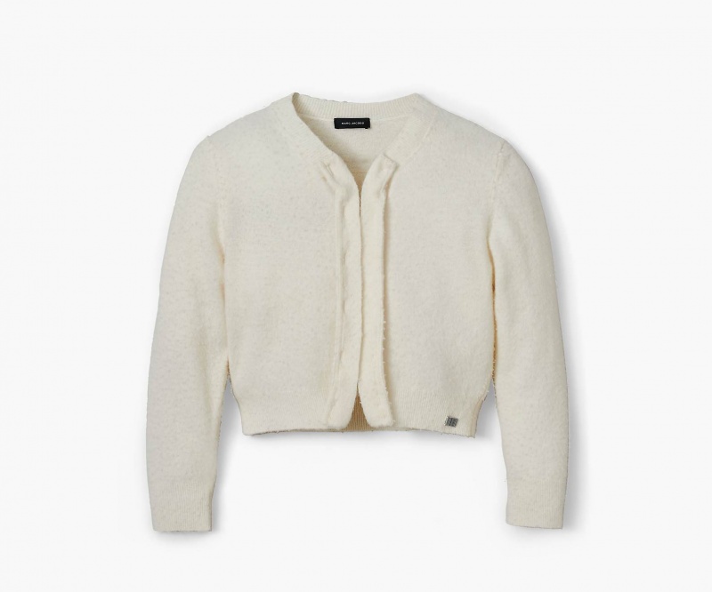 Marc Jacobs Pilled Hook and Eye Cardigan Tops Cream | Australia_MJ47914