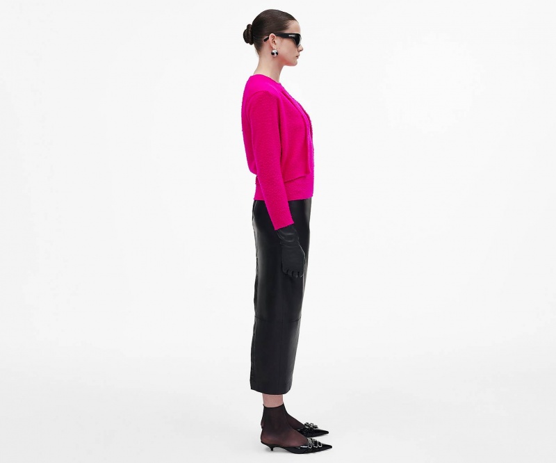 Marc Jacobs Pilled Hook and Eye Cardigan Tops Pink | Australia_MJ77777