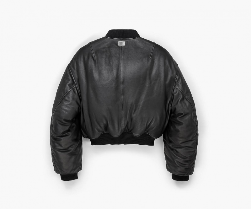 Marc Jacobs Puffy Leather Bomber Outerwear Black | Australia_MJ49161