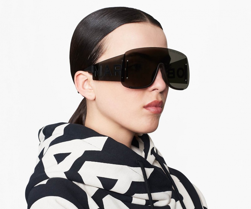 Marc Jacobs Runway Monogram Shield Sunglasses Black | Australia_MJ62875