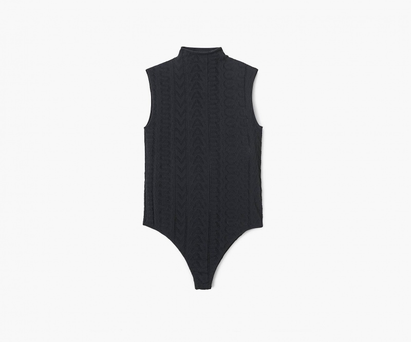 Marc Jacobs Seamless Monogram Bodysuit Tops Black | Australia_MJ30587