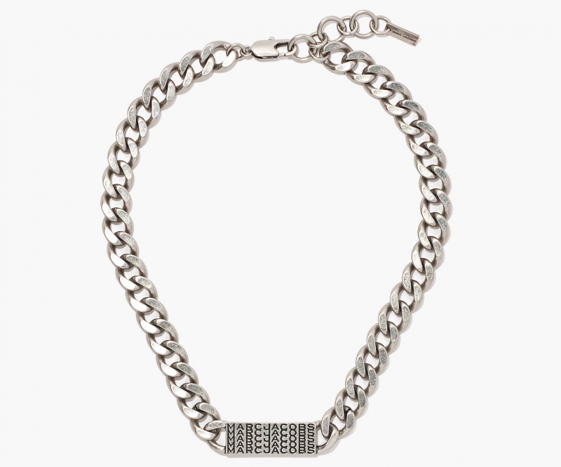 Marc Jacobs The Barcode Monogram ID Chain Necklaces Silver | Australia_MJ30248