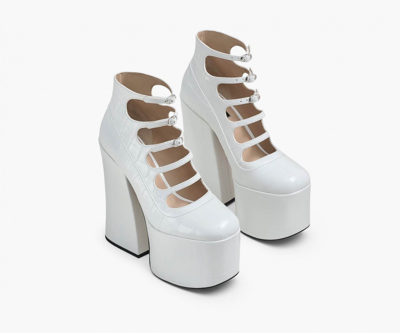 Marc Jacobs The Croc Embossed Kiki Ankle Boots White | Australia_MJ70519