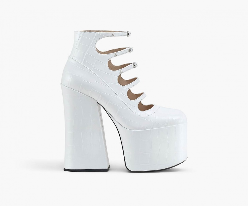 Marc Jacobs The Croc Embossed Kiki Ankle Boots White | Australia_MJ70519