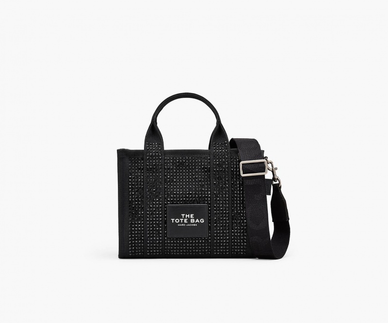 Marc Jacobs The Crystal Canvas Small Tote Bags Black | Australia_MJ94589