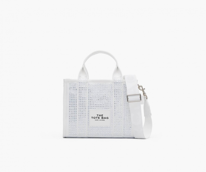 Marc Jacobs The Crystal Canvas Small Tote Bags White | Australia_MJ98817