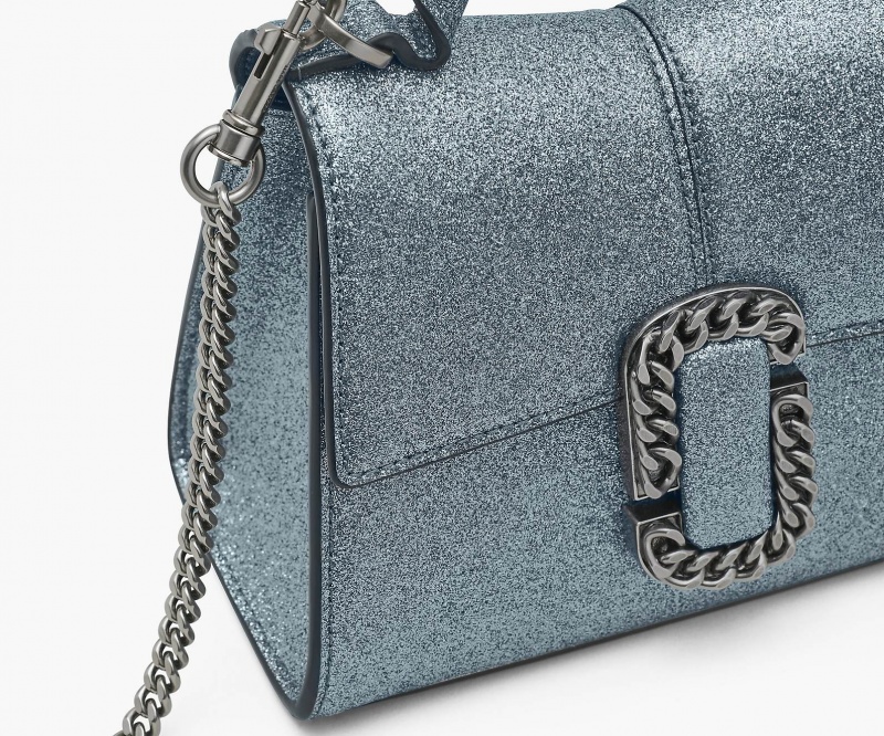 Marc Jacobs The Galactic Glitter St. Marc Mini Top Handle Mini Bags Silver | Australia_MJ21573